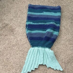 Blue and Green Mermaid Tail Blanket